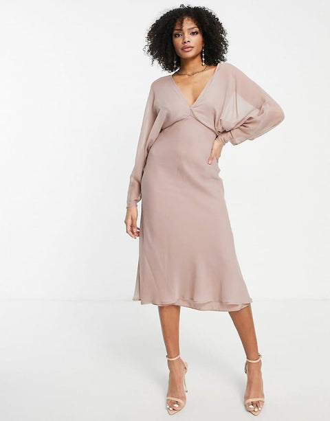 Asos Design Women's Mauve  Dress ANF808