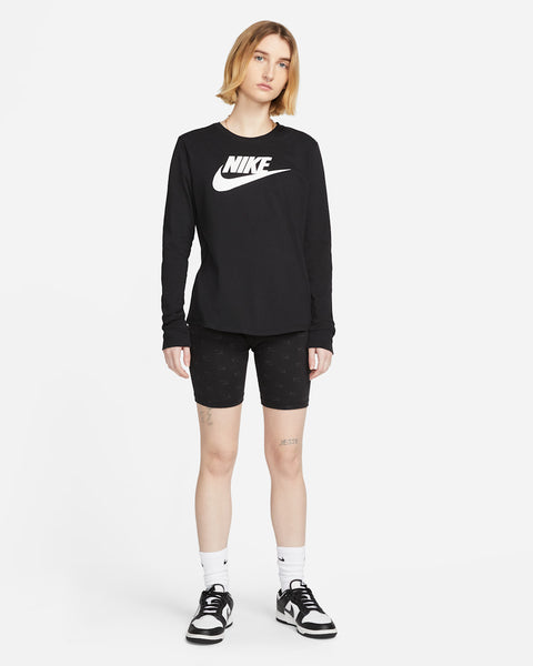 Nike Women's Black Sportswear Essentials Long-Sleeve Logo Blouse|Nike In Lebanon