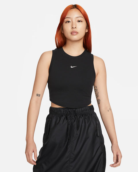 Nike Women's Black Ribbed Cropped Tank Top  | Nike in Lebanon