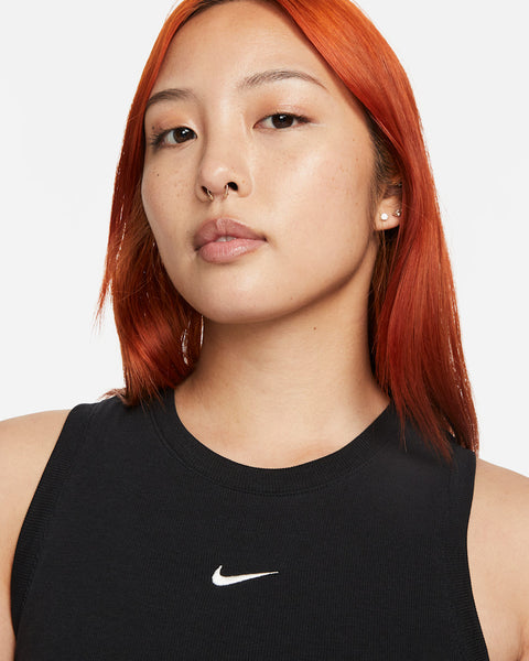 Nike Women's Black Ribbed Cropped Tank Top  | Nike in Lebanon