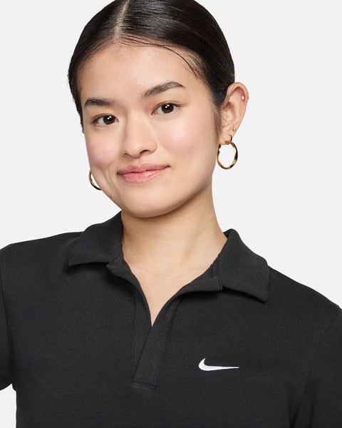 Nike Women's Black Sportswear Essential Short-Sleeve Polo T-Shirt | Nike In Lebanon