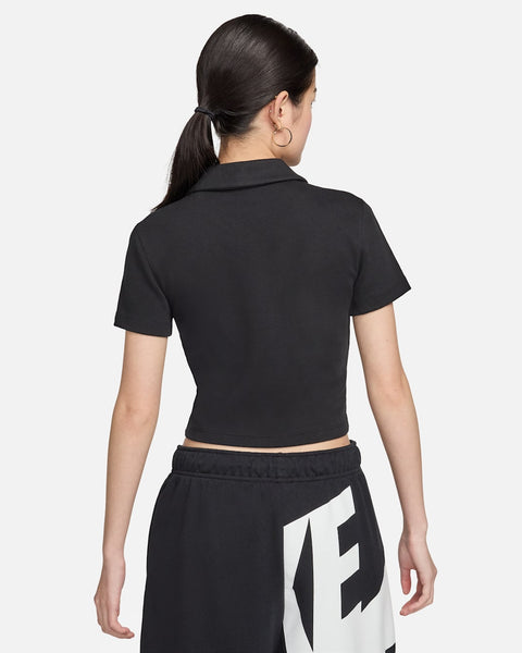Nike Women's Black Sportswear Essential Short-Sleeve Polo T-Shirt | Nike In Lebanon