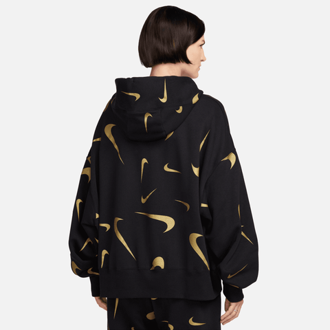 Nike Women's Black Logo Printed Pullover Hoodie |Nike In Lebanon