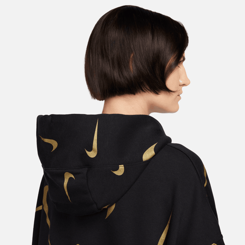 Nike Women's Black Logo Printed Pullover Hoodie |Nike In Lebanon
