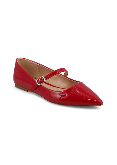 MIA Women's Red Aviba Mary-Jane Pointed Toe Flats | MIA In Lebanon