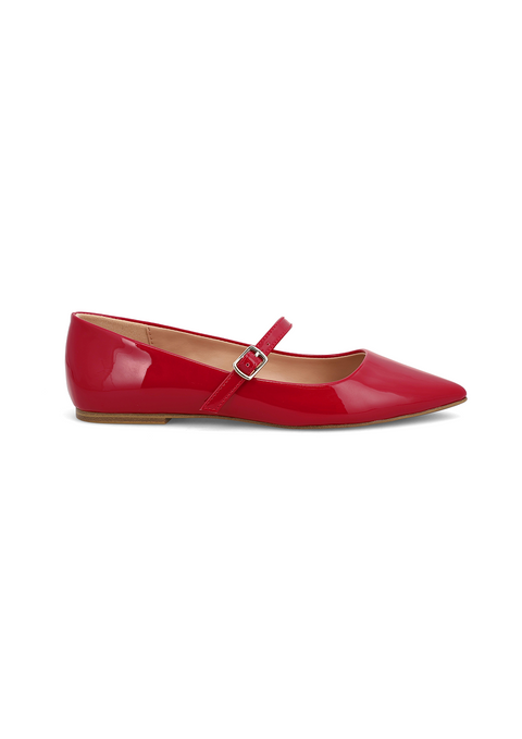 MIA Women's Red Aviba Mary-Jane Pointed Toe Flats | MIA In Lebanon