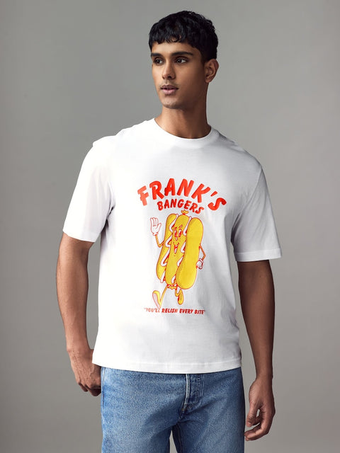 Hugo Men's White hotdog print T-shirt | Hugo in Lebanon