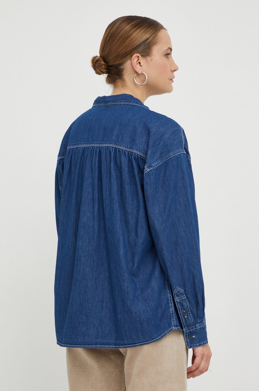 Lee Women's Navy Denim Long Sleeve Shirt | Lee In Lebanon