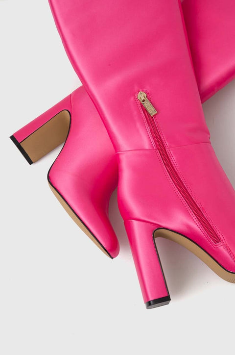 Steve Madden Women's Pink Satin Ambrose Boots | Steve Madden in Lebanon