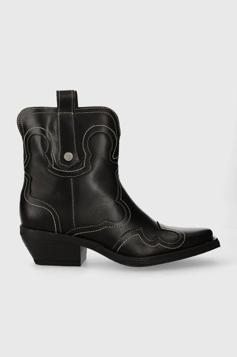 Steve Madden Women's Black Waynoa Leather Cowboy  Boots  | Steve Madden in Lebanon