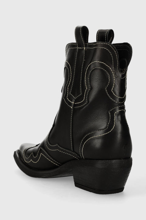 Steve Madden Women's Black Waynoa Leather Cowboy  Boots  | Steve Madden in Lebanon