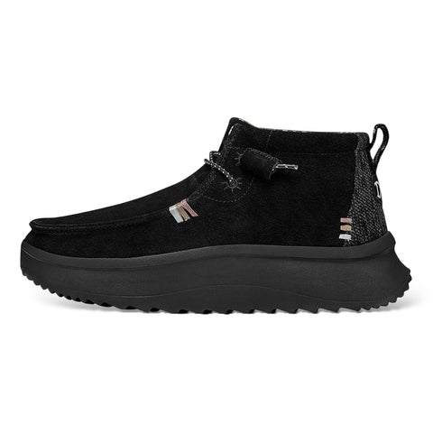 Hey Dude Women's Black Wendy Peak Hi Suede Casual Shoes | Hey Dude In Lebanon