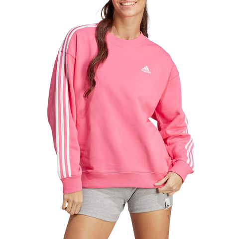 Adidas Women's Pink Essentials 3-Stripes Sweater | Adidas In Lebanon