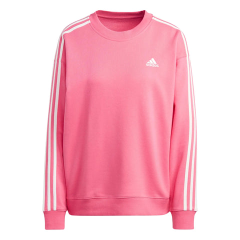 Adidas Women's Pink Essentials 3-Stripes Sweater | Adidas In Lebanon