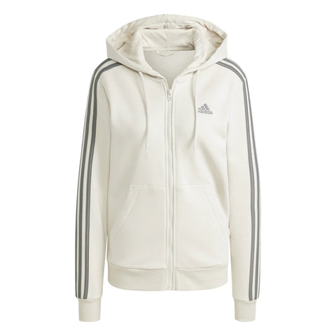 Adidas Women's Off White Fleece Hooded Jacket | Adidas In Lebanon