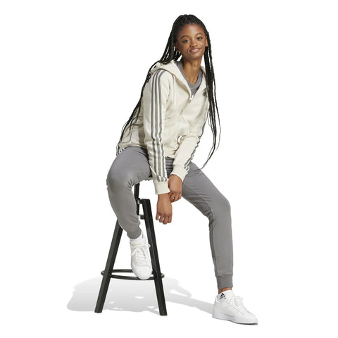 Adidas Women's Off White Fleece Hooded Jacket | Adidas In Lebanon