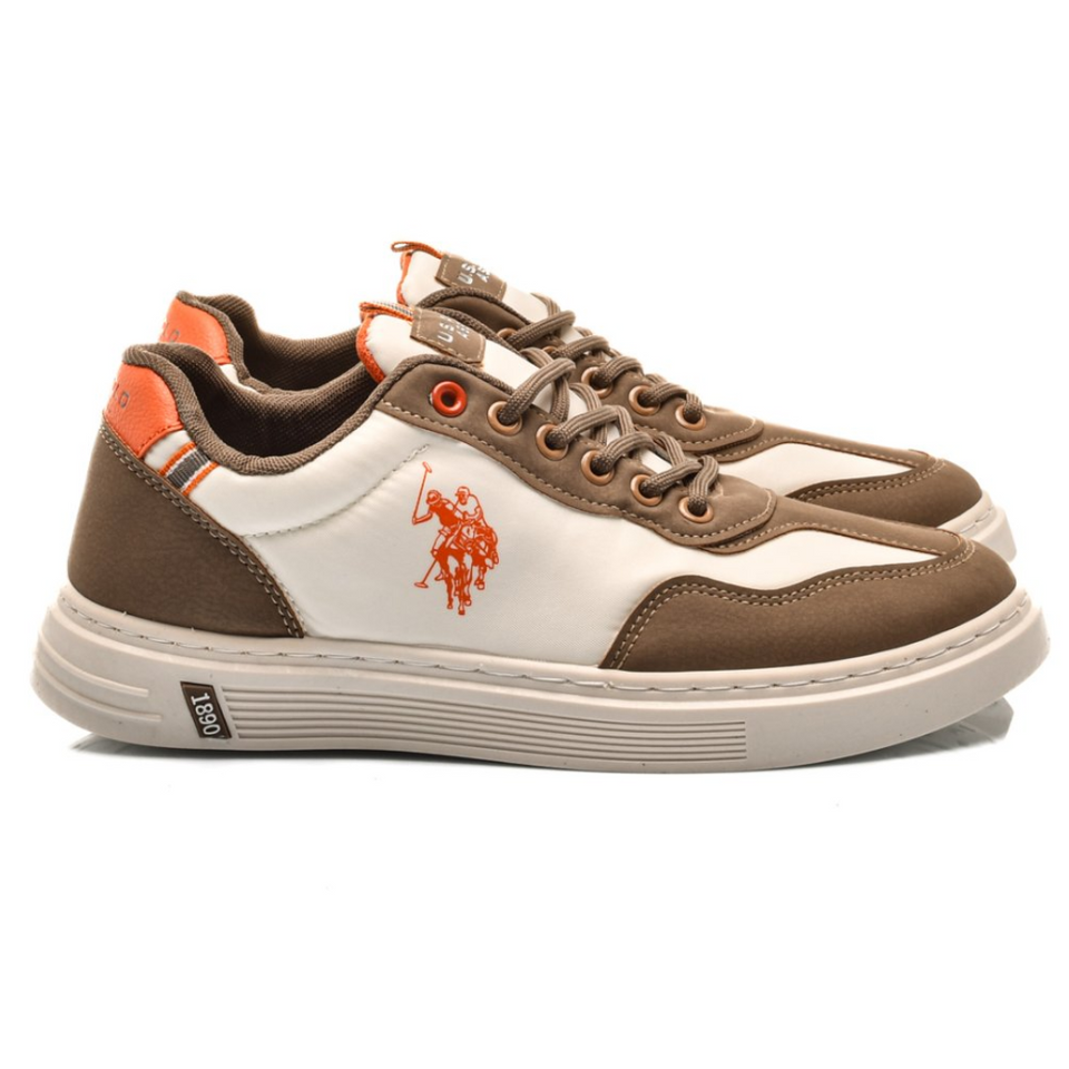 U.S. Polo Assn. Men's Taupe & White Bent Sneakers