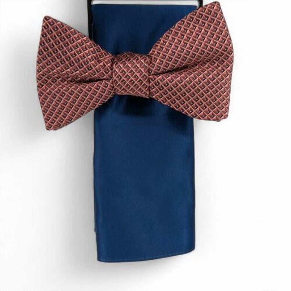 Alfani Men's Blush Galway Mini Chevron Pocket Square Bow Tie | Alfani In Lebanon