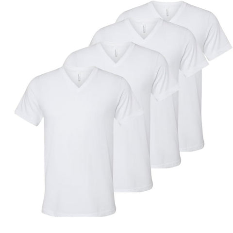 Alfani Men's White Pack Of 4 100% Cotton Regular-Fit V-Neck Solid Bright T-Shirt | Alfani In Lebanon