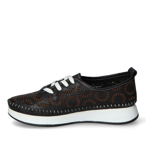 Arturo Chiari Women's Black Laser-Cut Platform Sneakers | Arturo Chiari in Lebanon