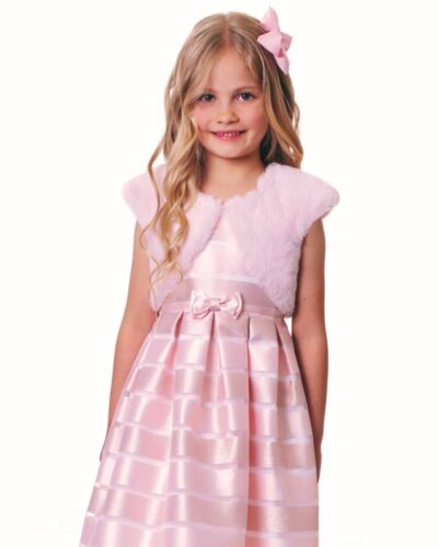 Jona Michelle Girl's Pink Special Occasion Dress With Fur Vest |Jona Michelle In Lebanon