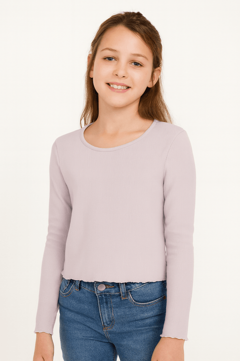 POMPdeLUX Girl's Lilac Long Sleeve Blouse | POMPdeLUX in Lebanon