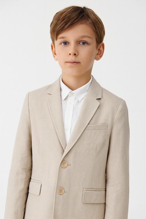 Reserved Boy's Beige Linen Blend Blazer | Reserved In Lebanon