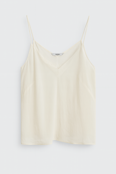 Mango Women's White Sleeveless Tank Top| Mango in Lebanon