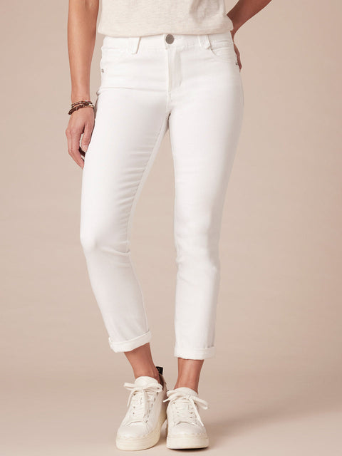 Democracy Women's White "Ab"solution Petite Ankle Skimmer Jeans | Democracy In Lebanon