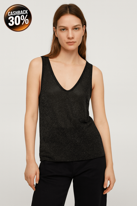 Mango Women's Black Sleeveless Top| Mango in Lebanon