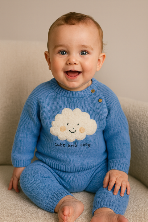 Sinsay Baby Boy's Blue Knitted Pajama Set | Sinsay In Lebanon
