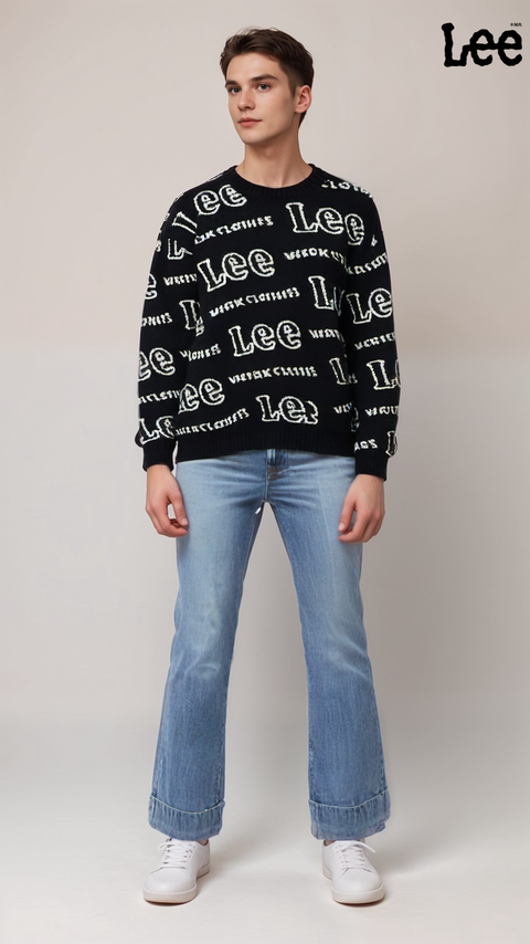 Lee Men's Black/White Long-Sleeve Sweatshirt | Lee in Lebanon