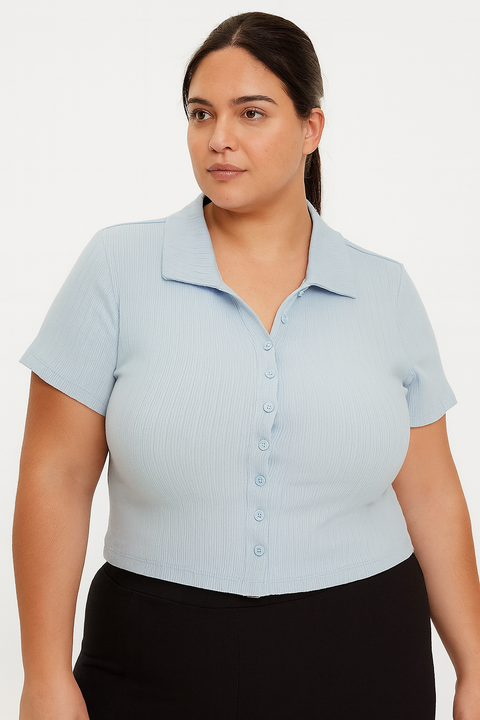 Forever 21 Women's Light Blue Plus Size Top | Forever 21 In Lebanon