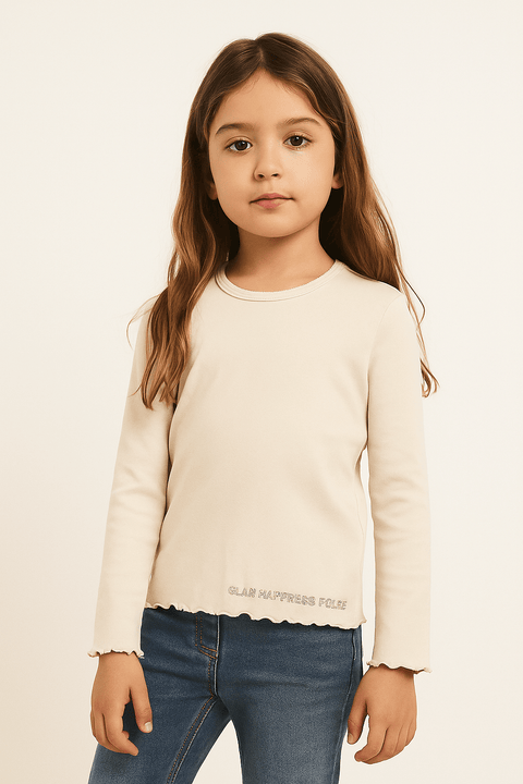 S.Oliver Girl's Beige Long-Sleeve Blouse |S.Oliver in Lebanon