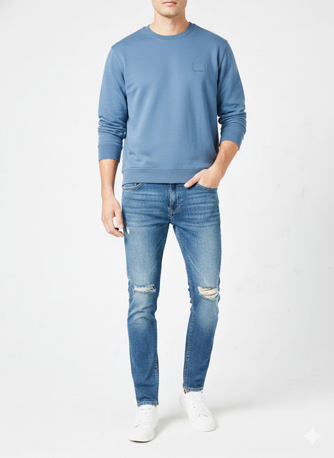 Jack & Jones Men's Light Blue Crew Sweatshirt  | Jack & Jones In Lebanon