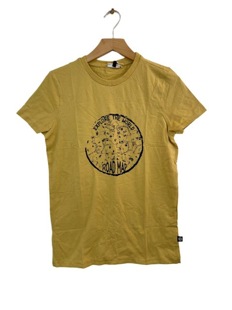 POMPde LUX Boy's Mustard Round Neck Short-Sleeve T-Shirt | POMPdeLUX In Lebanon