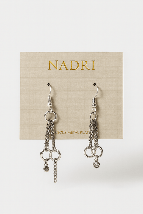 Nadri Women's Silver Multi-Chain Tassel Drop Earrings | Nadri In Lebanon