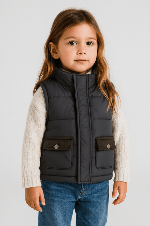 Boboli Girl's Grey Puffer Vest| Boboli in Lebanon