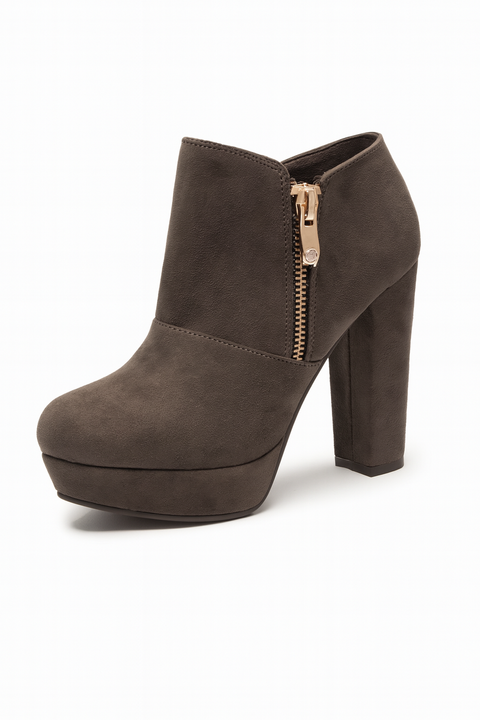 Tata Italia  Women's Gray Suede Heeled Boots | Tata Italia In Lebanon