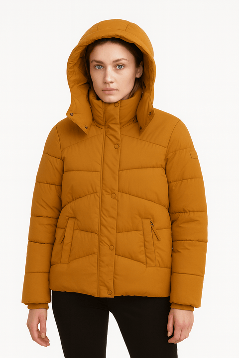 Tom Tailor Women's Light Brown Quilted Jacket With Detachable Hood | Tom Tailor In Lebanon