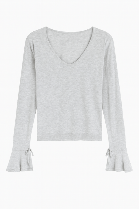 Mango Women's Grey Long-Sleeve Blouse| Mango in Lebanon