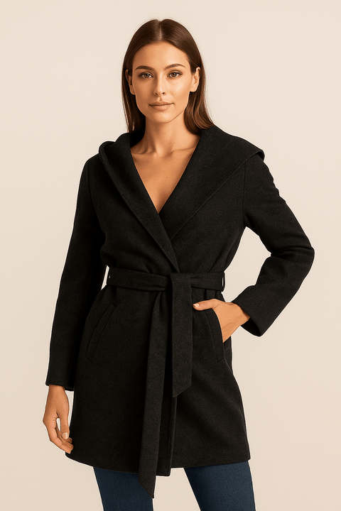 Fresh Made Women's Dark Gray Hooded Coat | Fresh Made In Lebanon