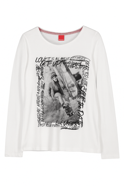 S.Oliver Girl's White Long-Sleeve Blouse |S.Oliver in Lebanon