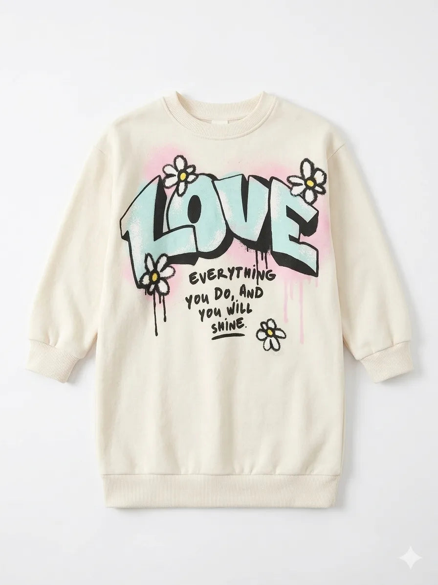 Zara Girl's White Printed Sweatshirt | Zara In Lebanon