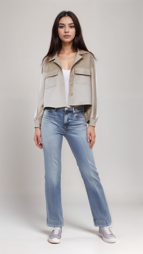 Leger Women's Beige Cropped Jacket |Leger in Lebanon