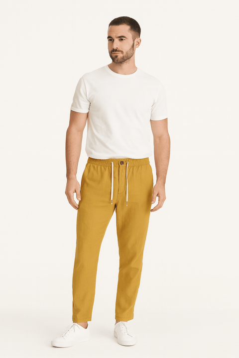 Rebel Refined Men's Beige Corduroy Loose Fit Pants | Refined Rebel In Lebanon
