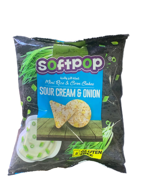 Softpop Mini Rice & Corn Cake Sour Cream & Onion Gluten Free 45g | Softpop In Lebanon