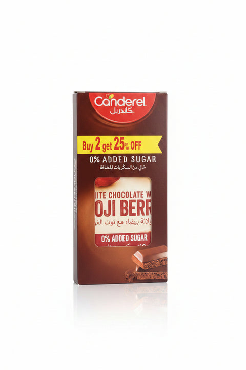 Canderel 0% Added Sugar White Chocolate with Goji Berry75g Buy 2Get 25%Off | Canderel In Lebanon