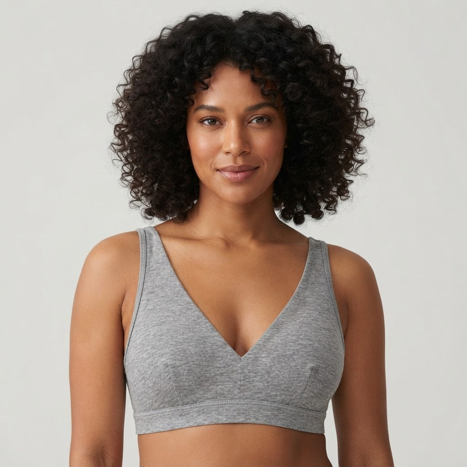 State Of Day Women's Grey V-Neck Comfort Bra