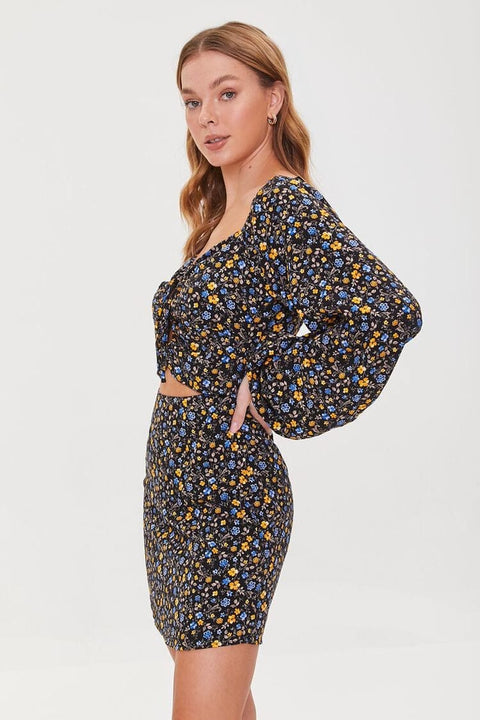 Forever 21 Women's Black Multi Long Sleeve Cutout Dress | Forever 21 In Lebanon